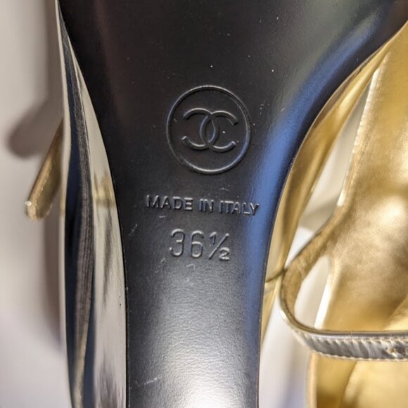 Chanel Light Gold Leather Heels (36.5) - Picture 12 of 12